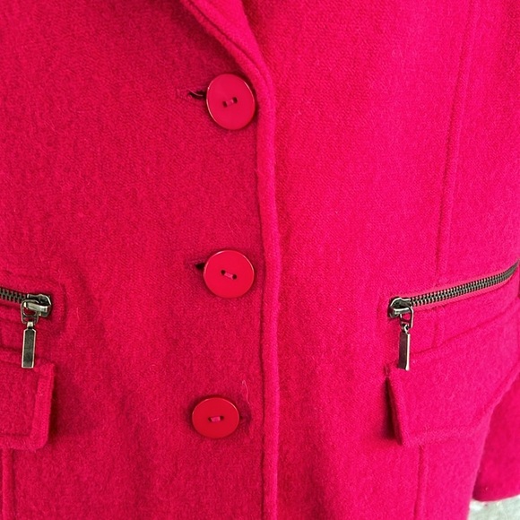 Vibrant Pink Wool blend Jacket - Picture 4 of 10